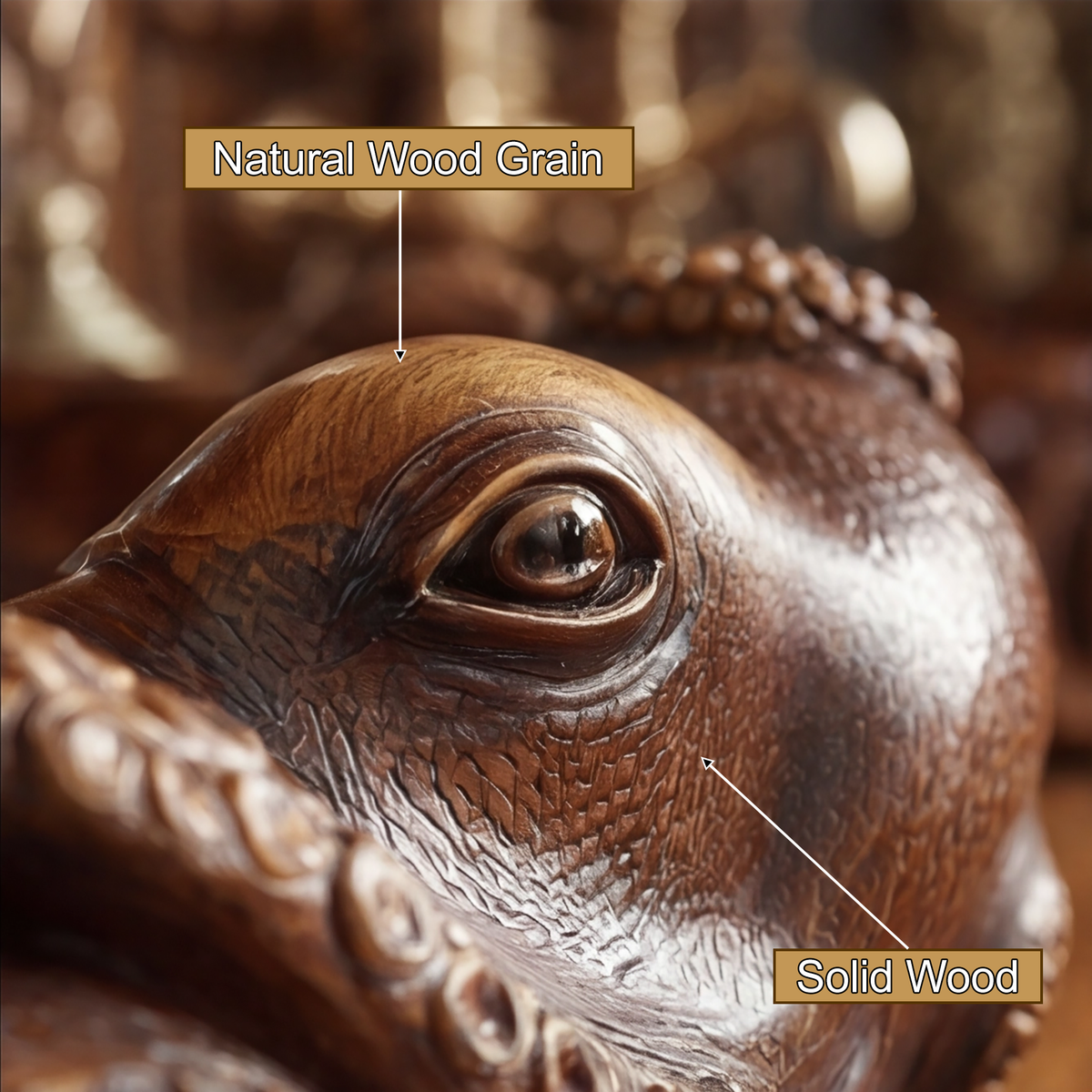 Hand-Carved Solid Wood Octopus Vessel Sink with Sculpted Tentacles - view 5