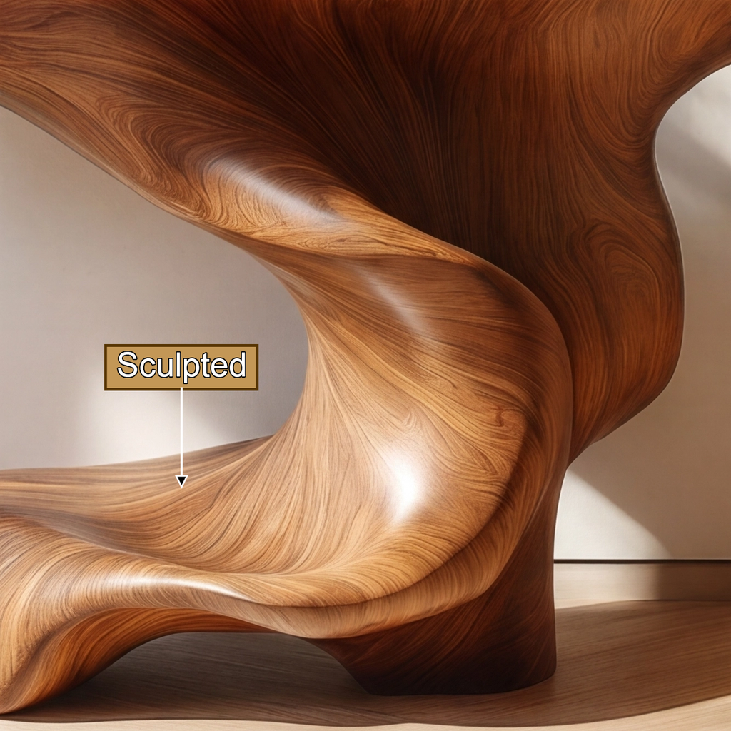 Monolithic Pedestal Solid Wood Console Table with Slim Top - view 3