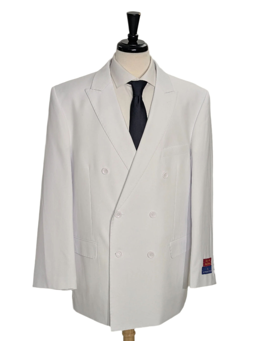 Men's Solid White Double Breasted Suit