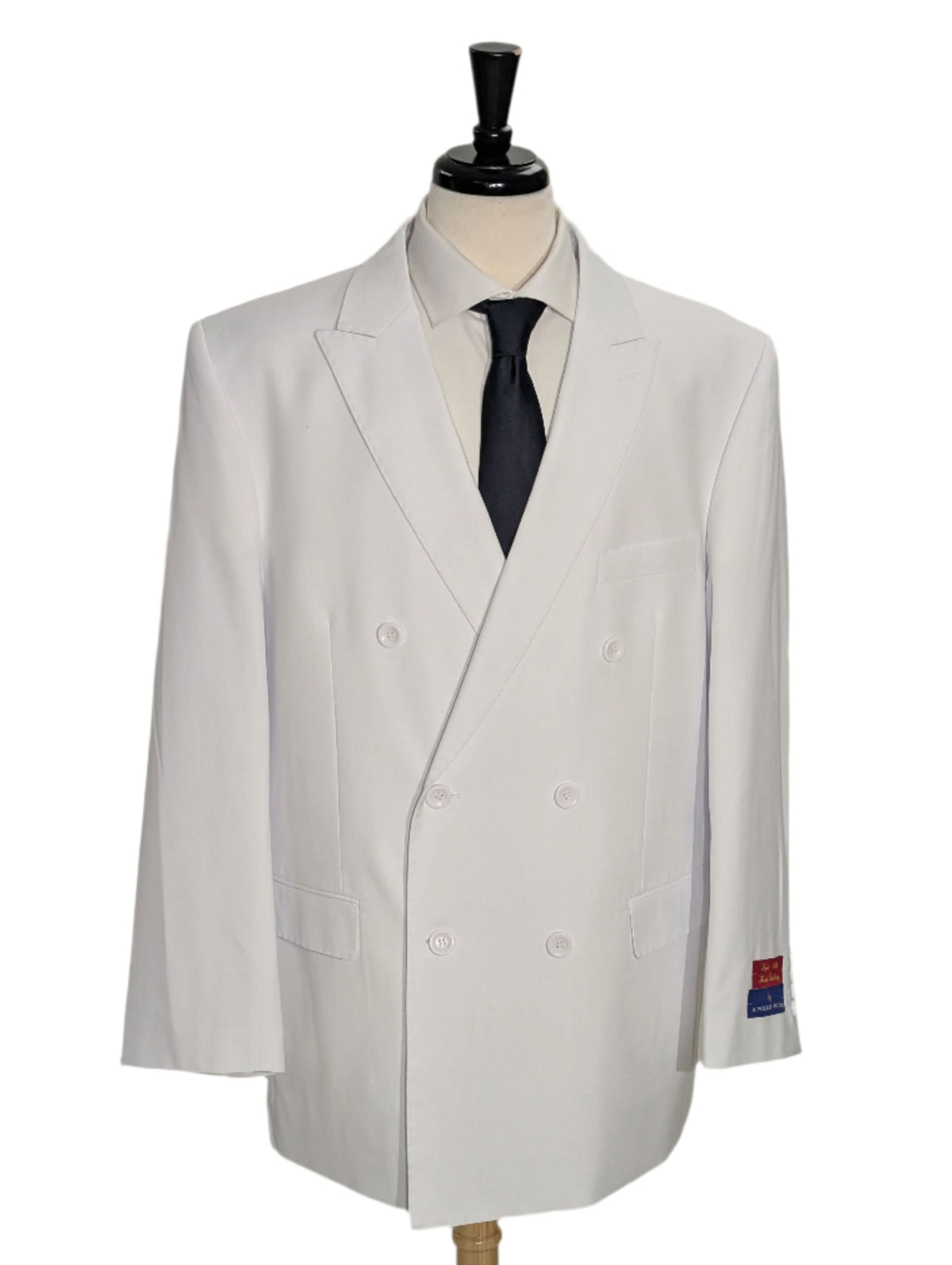 Men's Solid White Double Breasted Suit