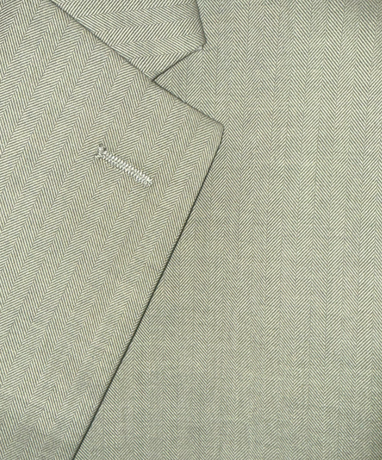 Men's Sage Green Herringbone Slim Fit Notch Lapel Stretch 3-Piece Suit