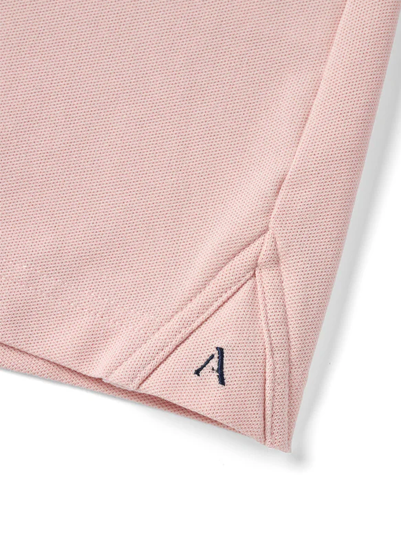 Men's Peach Dress Collar Short Sleeve Cotton Performance Polo Shirt