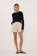 DUKE BLACK LONG SLEEVE MERINO KNIT TOP