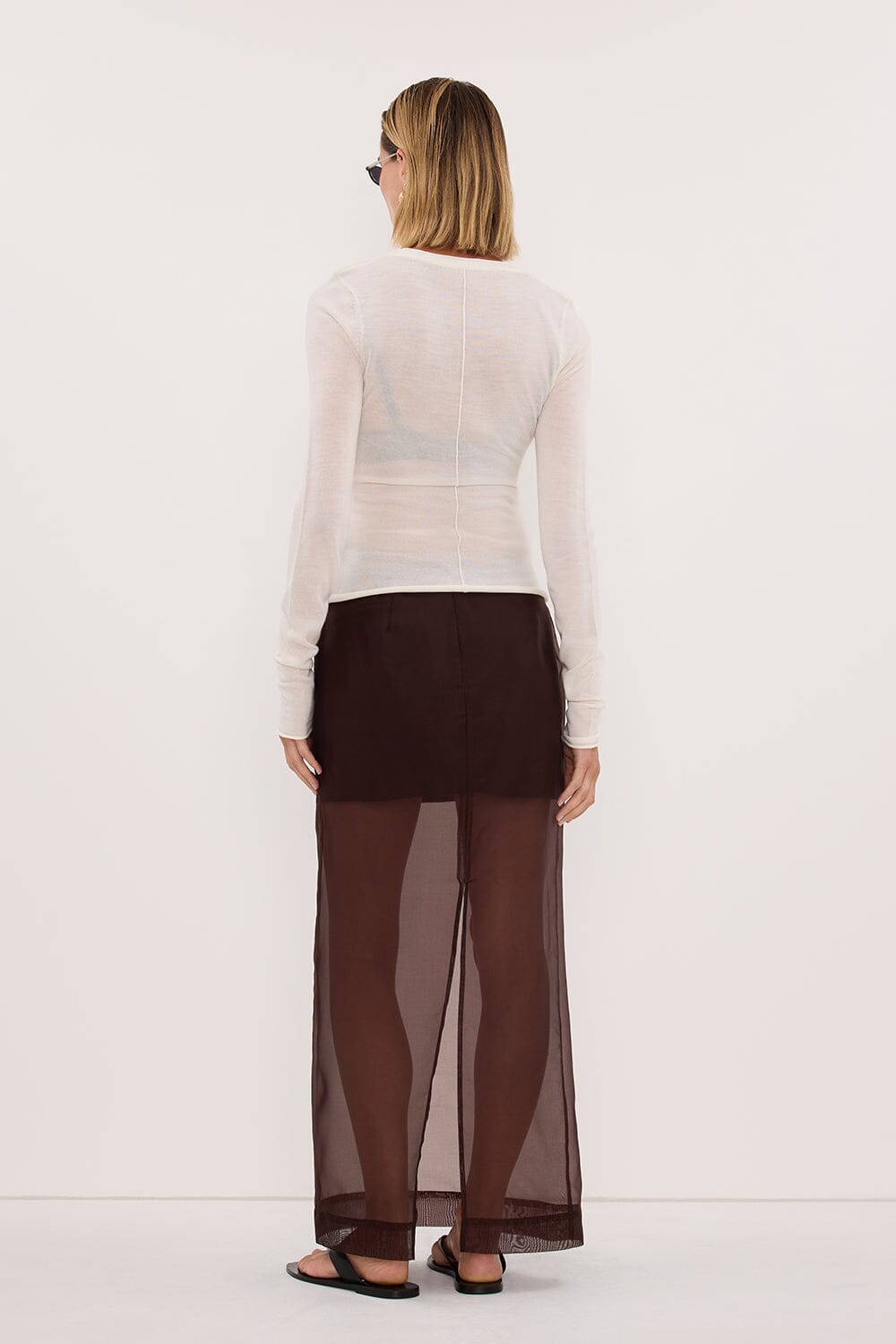 DUKE OFF WHITE LONG SLEEVE MERINO KNIT TOP