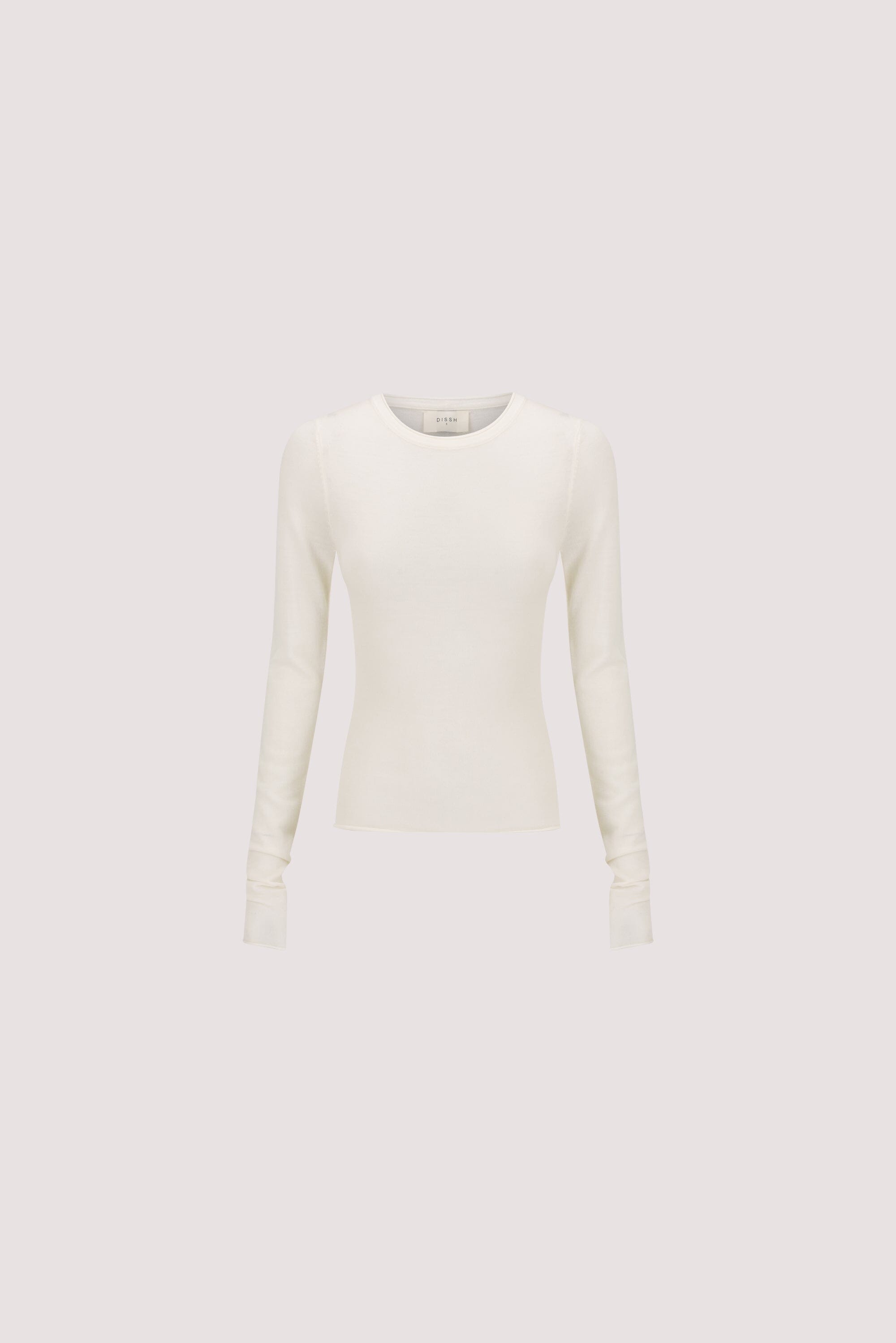 DUKE OFF WHITE LONG SLEEVE MERINO KNIT TOP