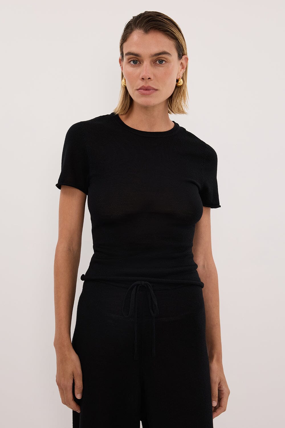DUKE BLACK MERINO KNIT BABY TEE