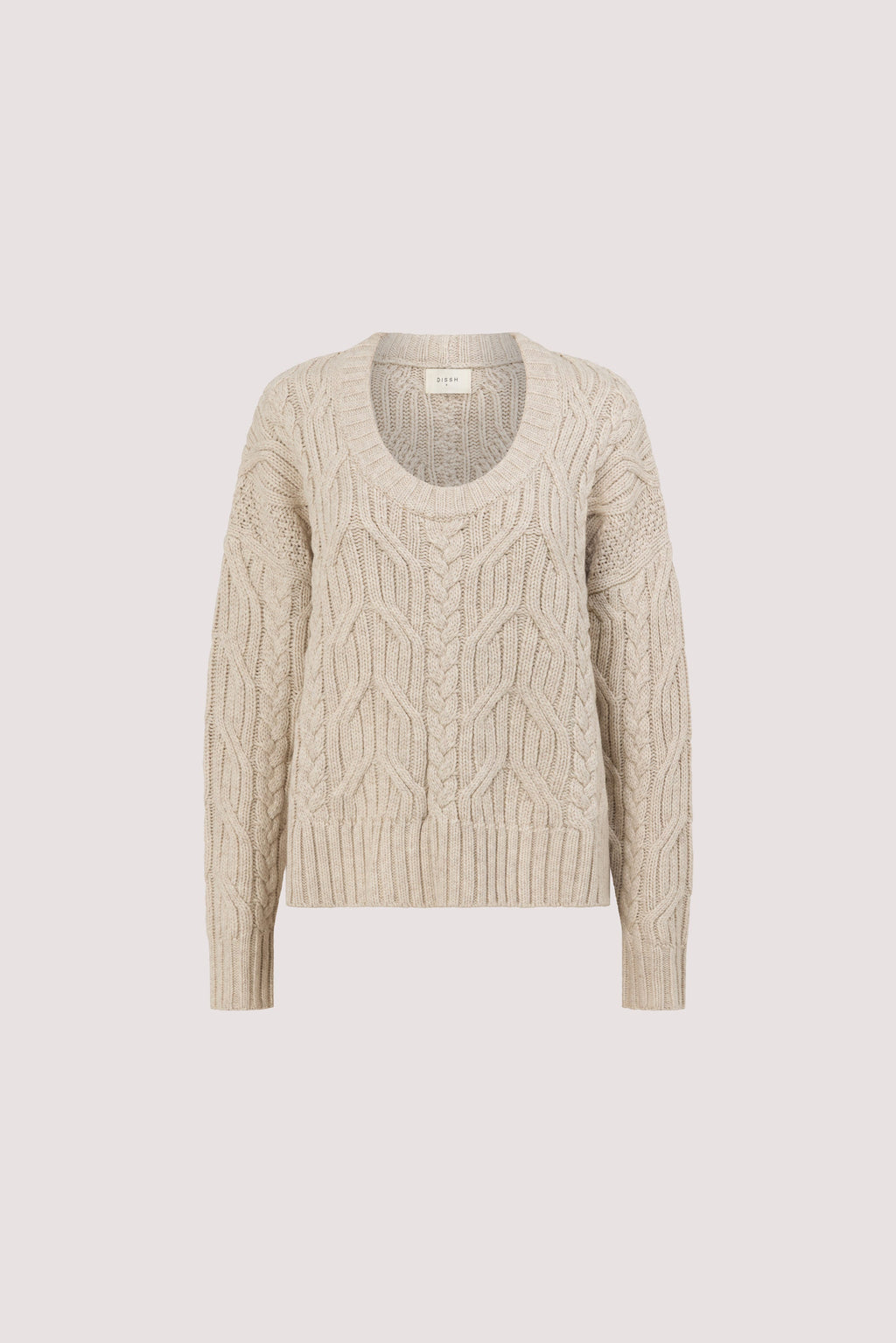 ROSE CHALK CABLE KNIT SWEATER
