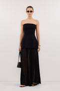 COCO BLACK LONGLINE BANDEAU KNIT TOP