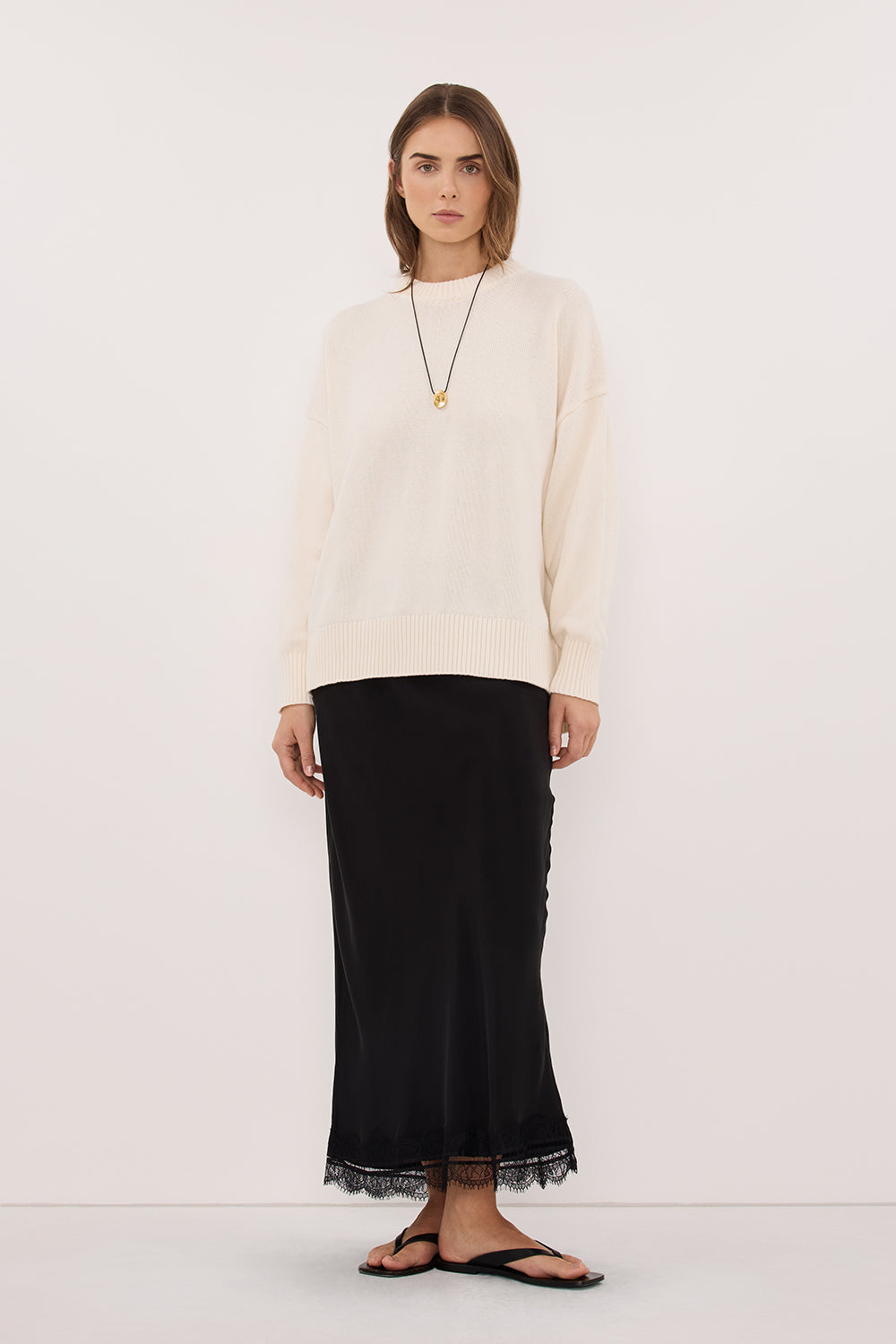 MILA CREAM CREW NECK KNIT JUMPER
