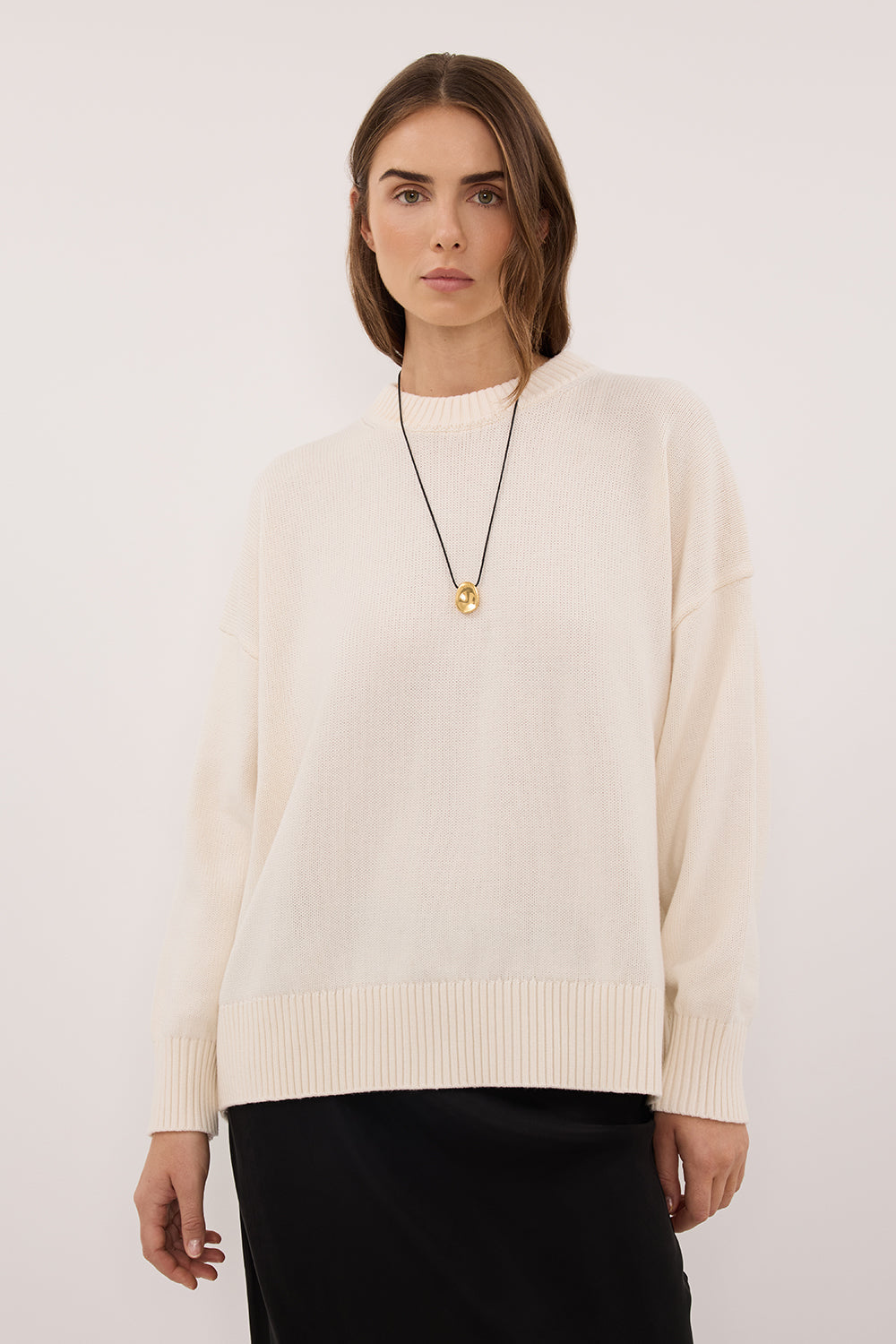 MILA CREAM CREW NECK KNIT JUMPER