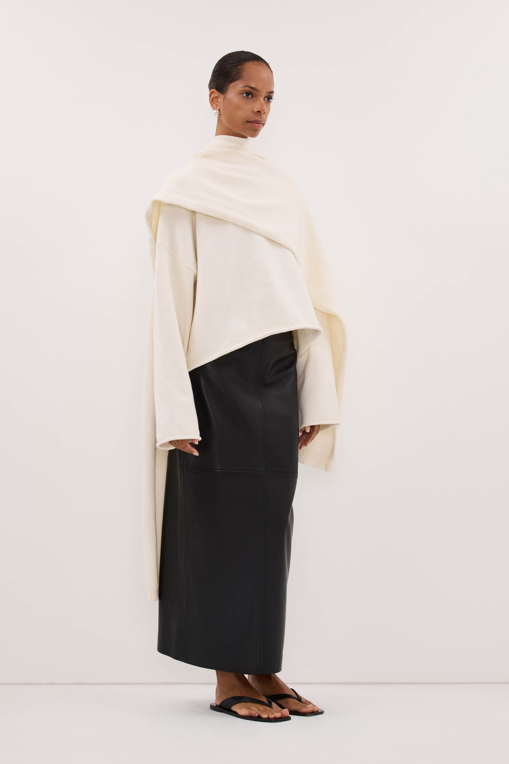 ANDIE IVORY SCARF KNIT JUMPER