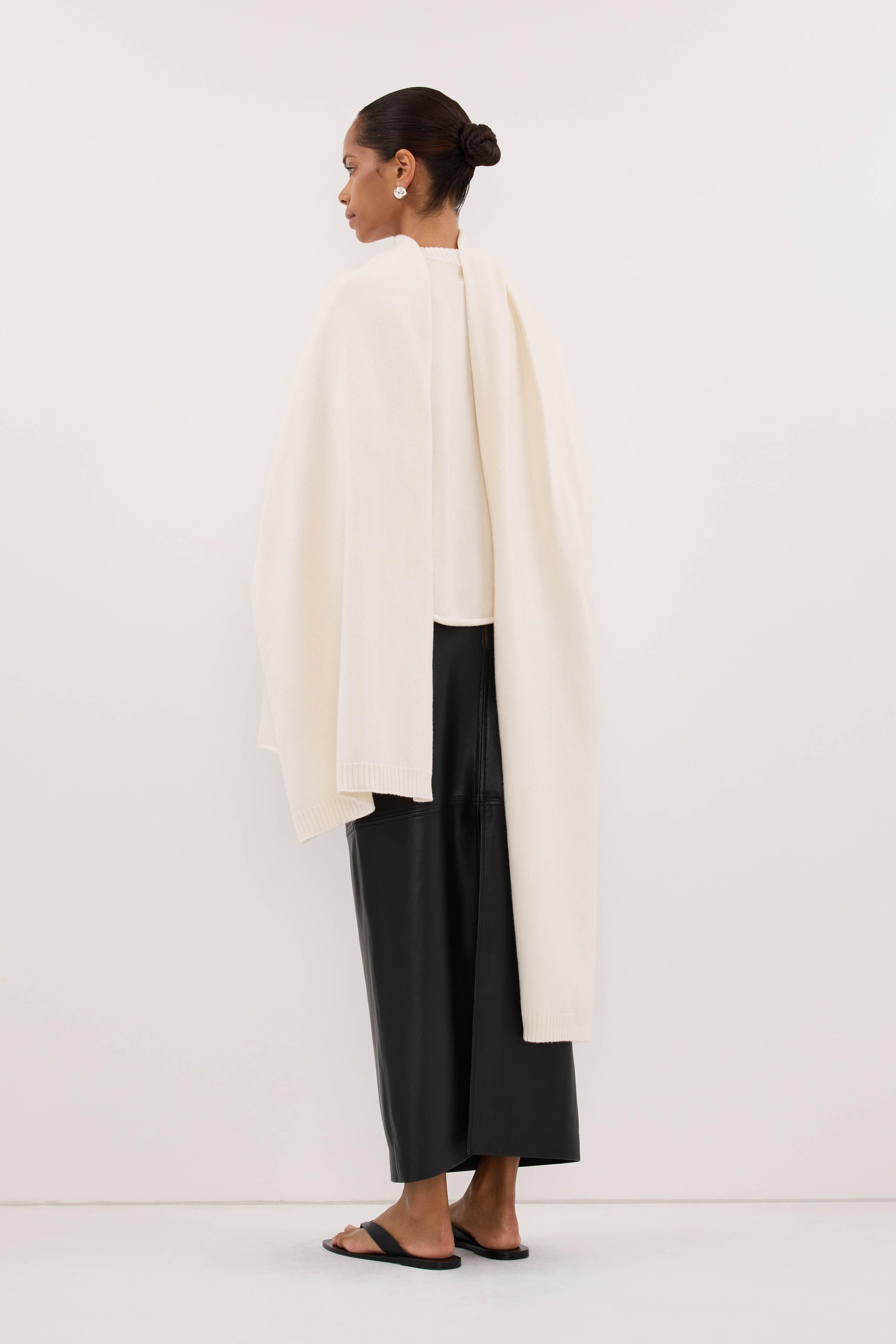 ANDIE IVORY SCARF KNIT JUMPER
