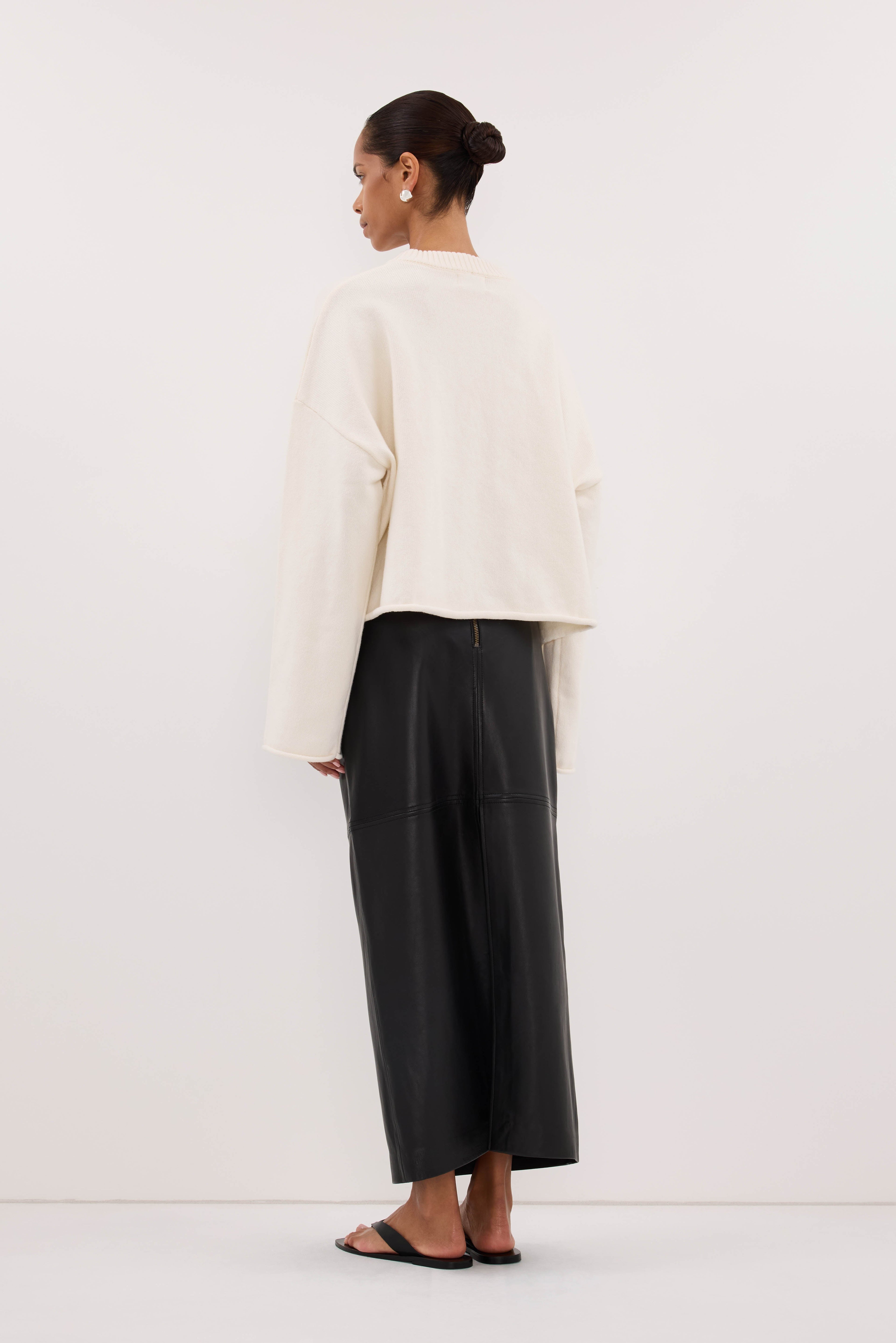 ANDIE IVORY SCARF KNIT JUMPER