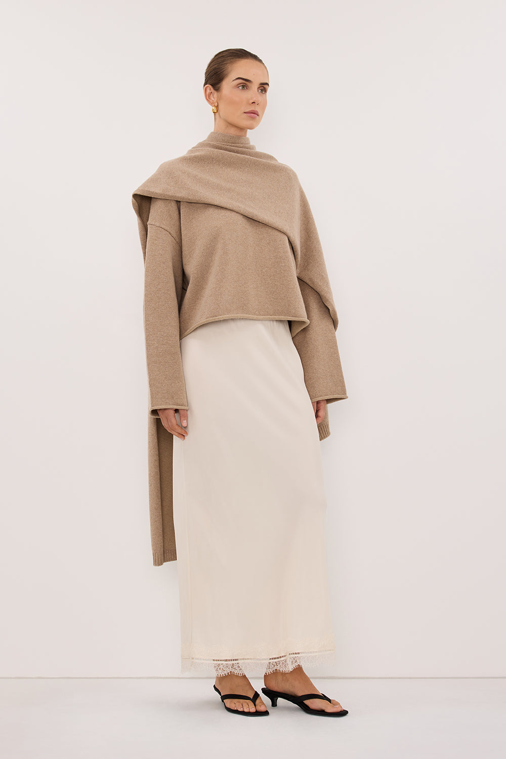 ANDIE OAT SCARF KNIT SWEATER