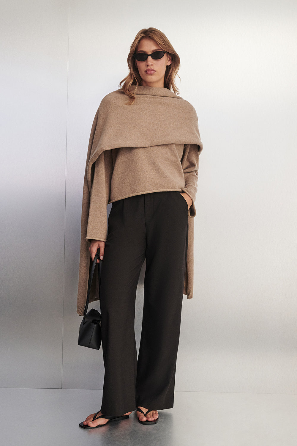 ANDIE OAT SCARF KNIT SWEATER