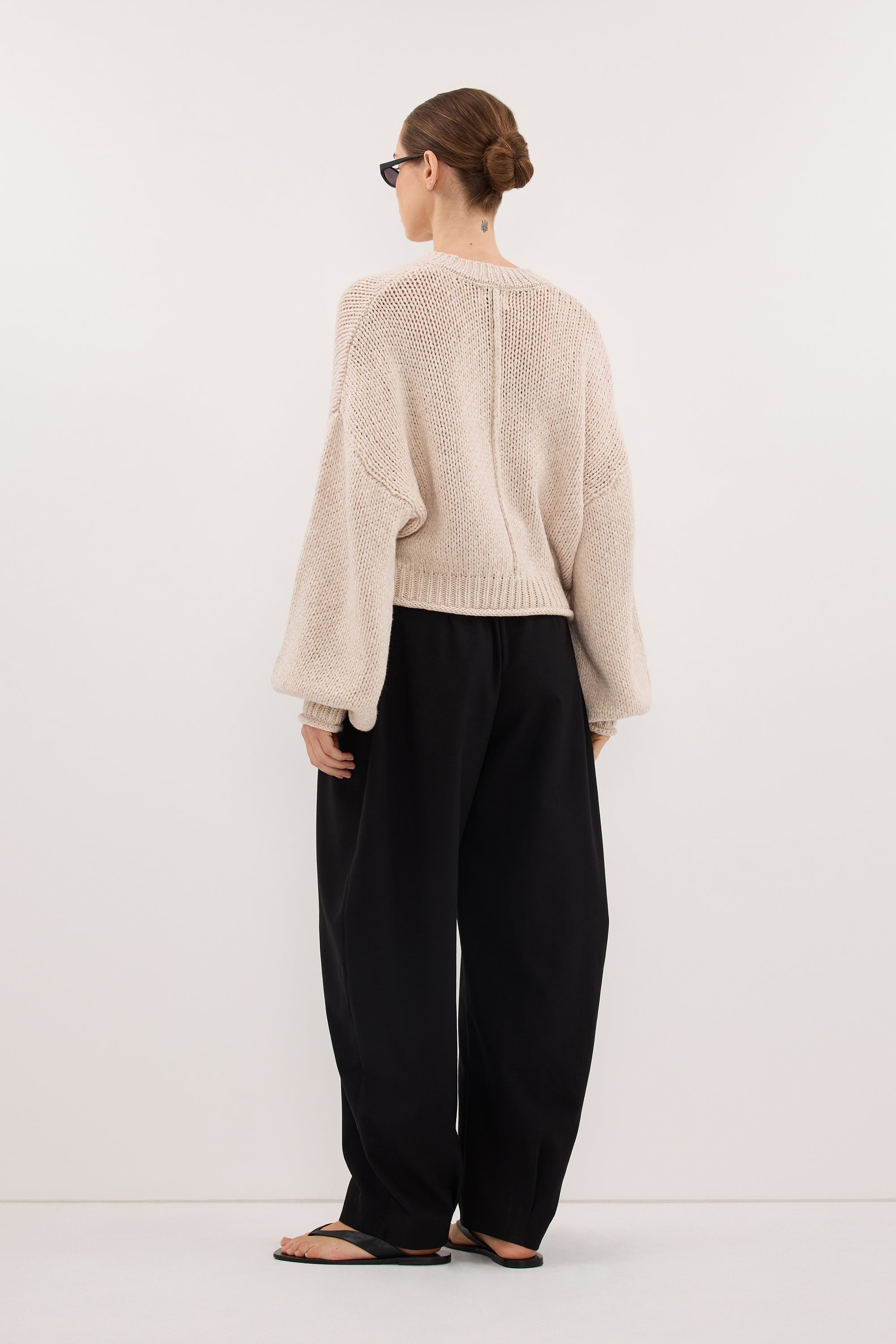 ROSA CHALK CROPPED KNIT JUMPER