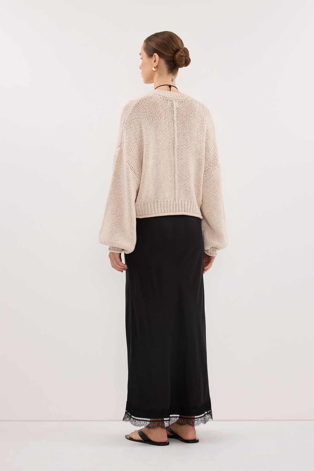 ROSA CHALK CROPPED KNIT JUMPER