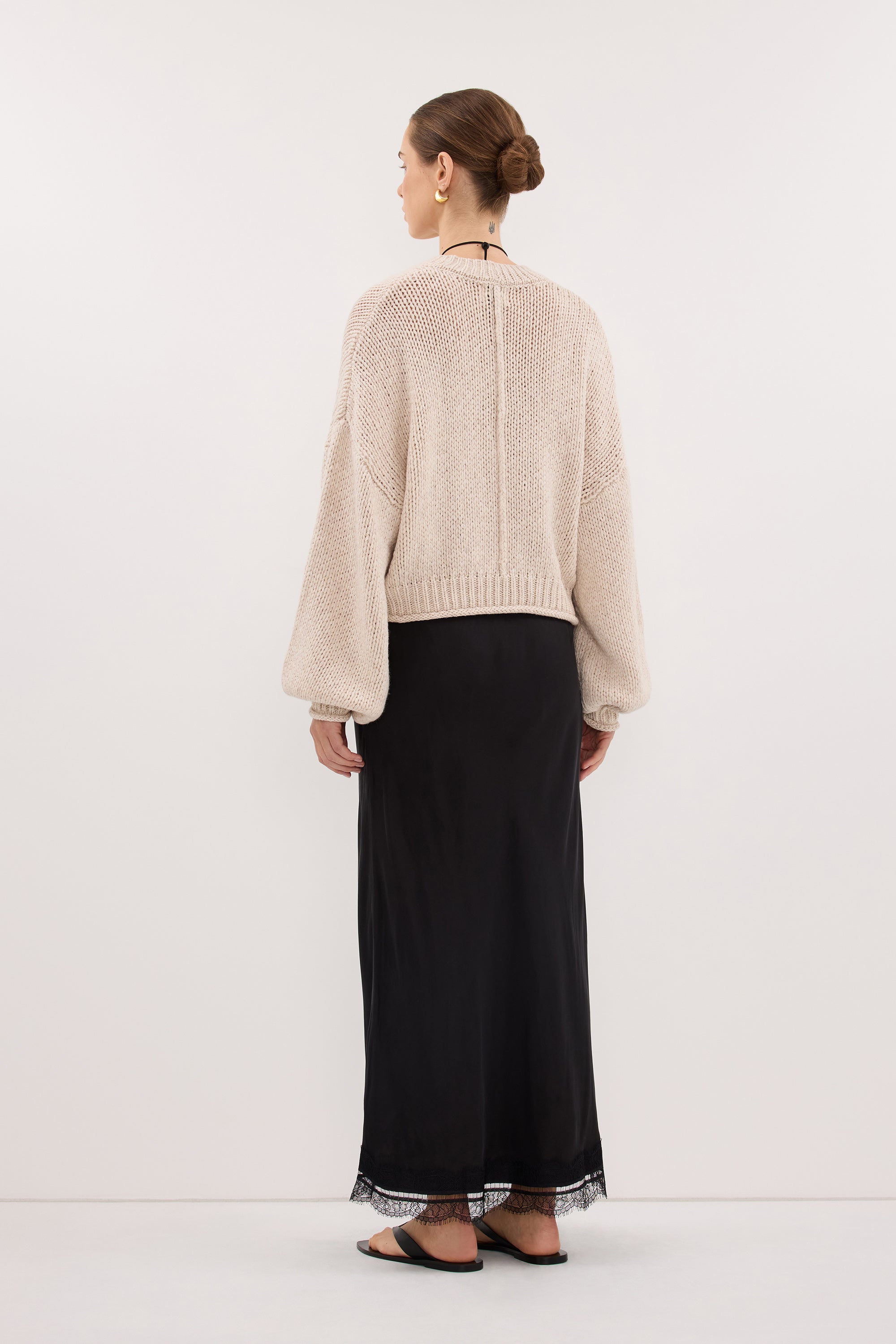 ROSA CHALK CROPPED KNIT JUMPER