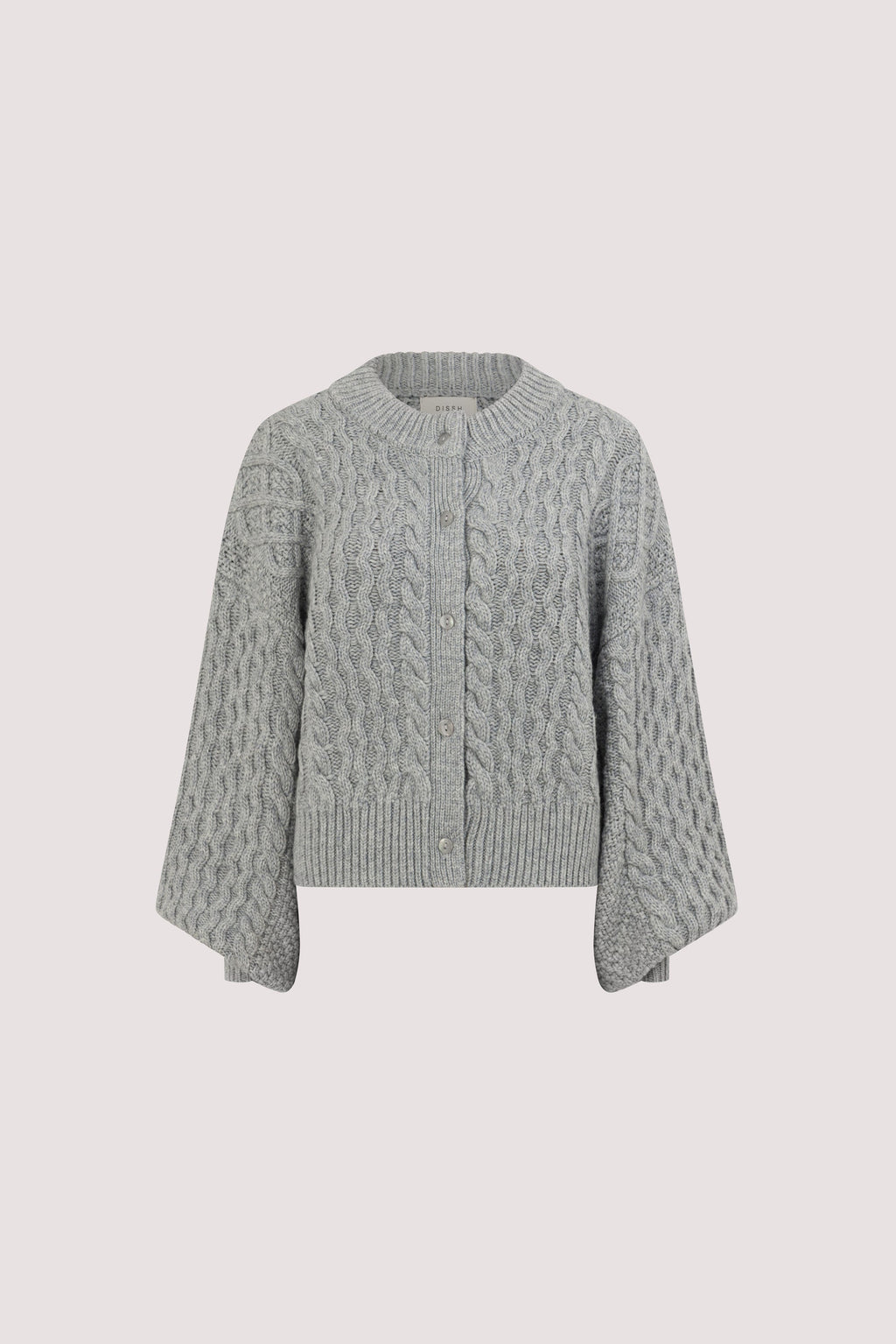 CARMEN SILVER CABLE KNIT CARDIGAN