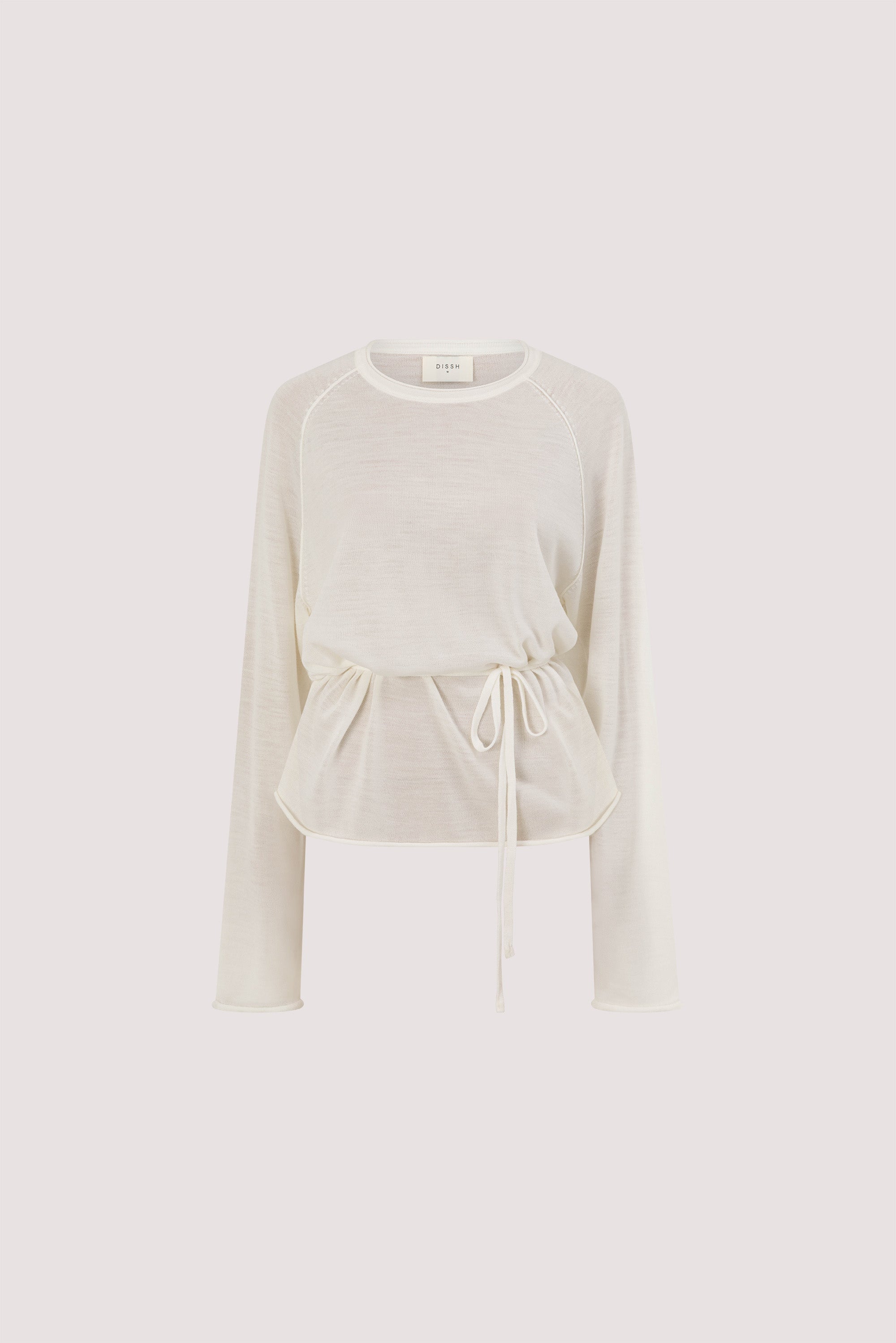 DUKE OFF WHITE TIE MERINO KNIT TOP