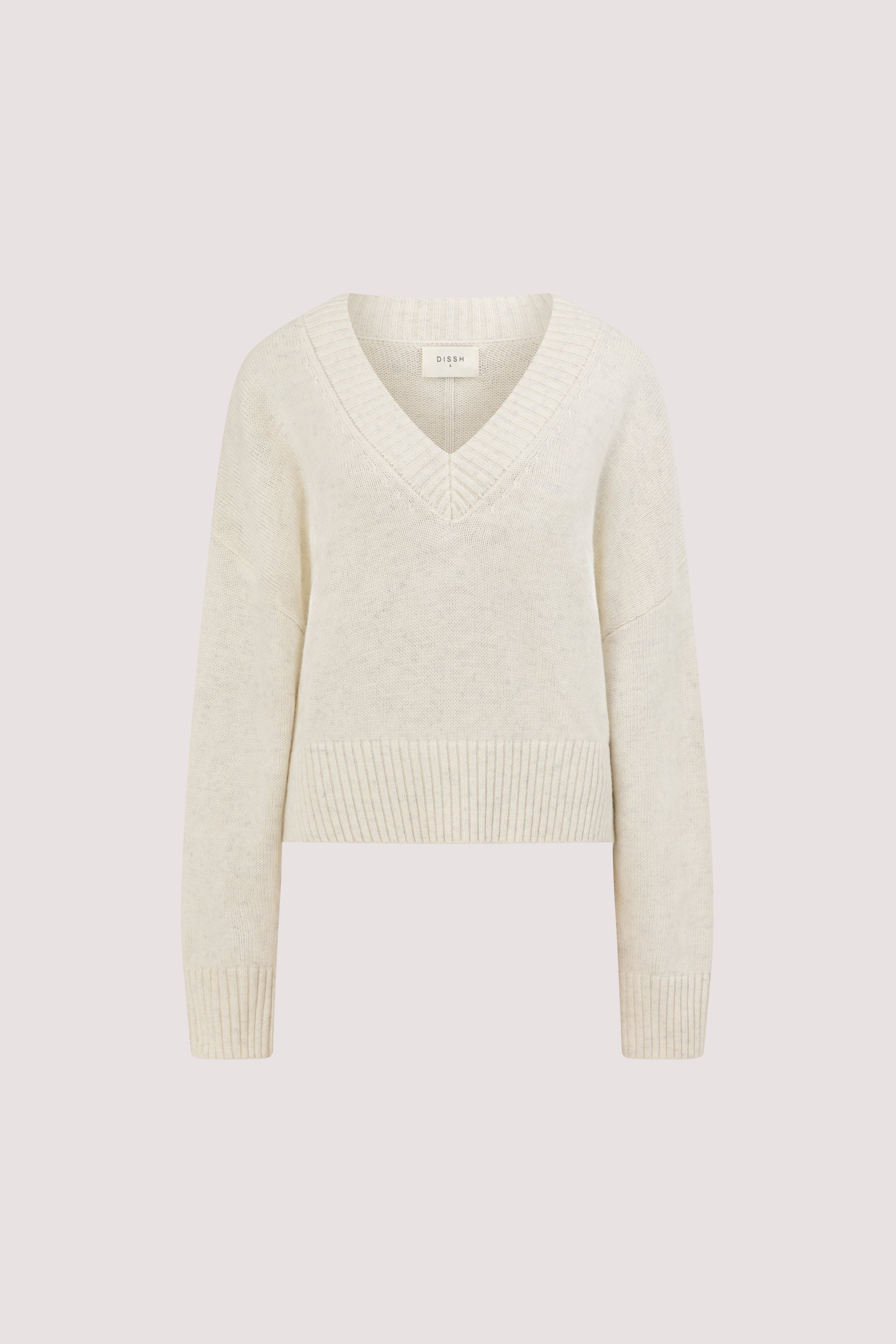 ZELLA IVORY V NECK KNIT JUMPER