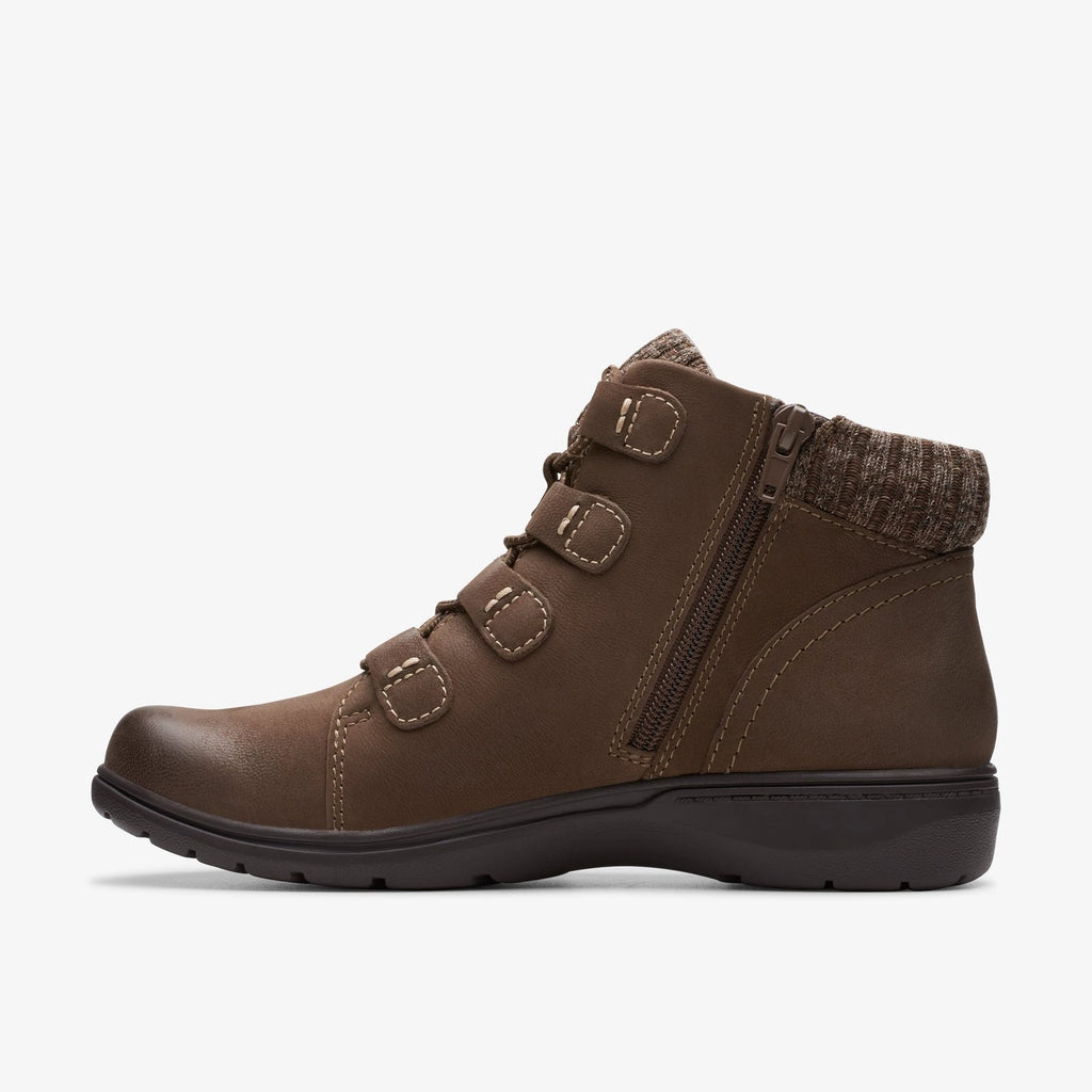 Nubuck Lace-Up Ankle Boot - Taupe