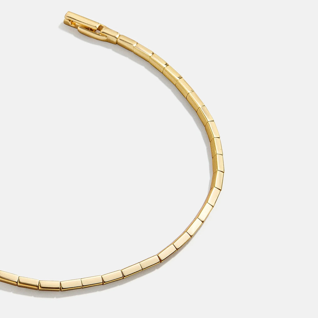 Gold-Plated Rectangular Bead Bracelet