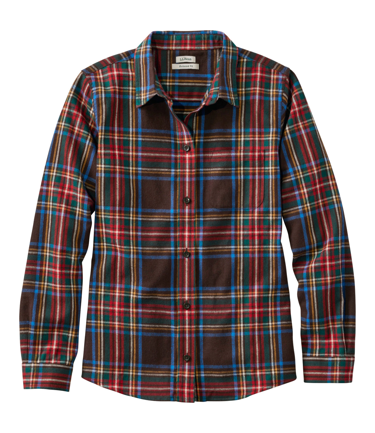 Women's Cotton Flannel Shirt - Indigo Plaid