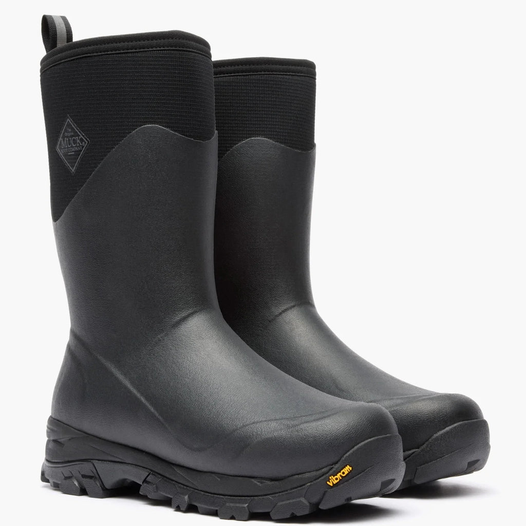 Men's Insulated Waterproof Mid Ice Grip Boot - Black