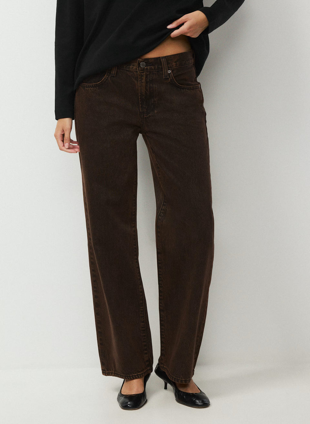 Low-Rise Wide-Leg Jeans - Dark Blue