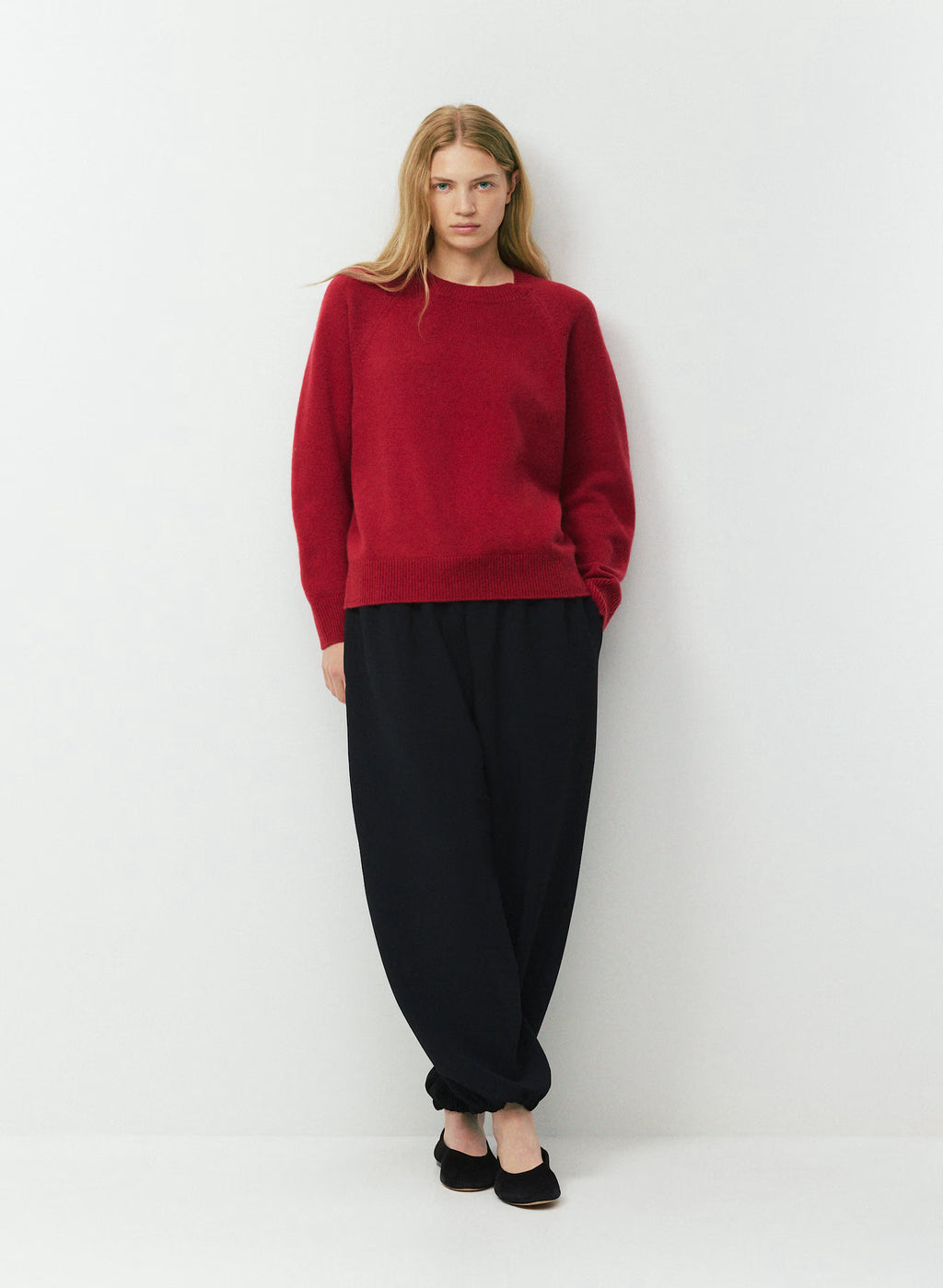 Wool Cashmere Raglan Sweater - Olive