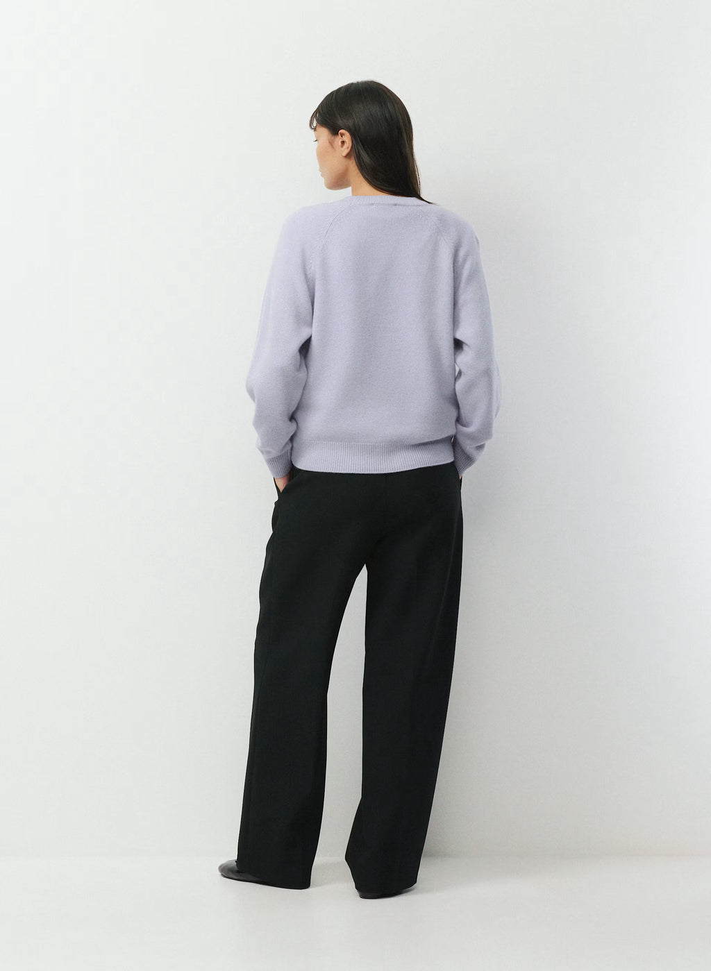 Wool Cashmere Raglan Sweater - Olive