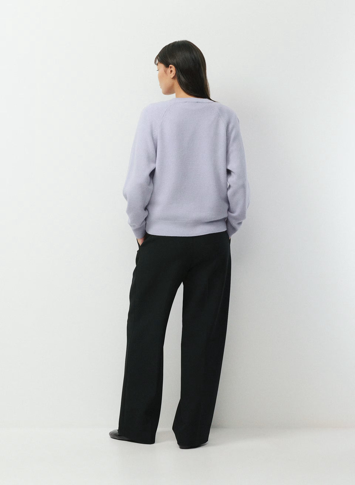 Wool Cashmere Raglan Sweater - Olive