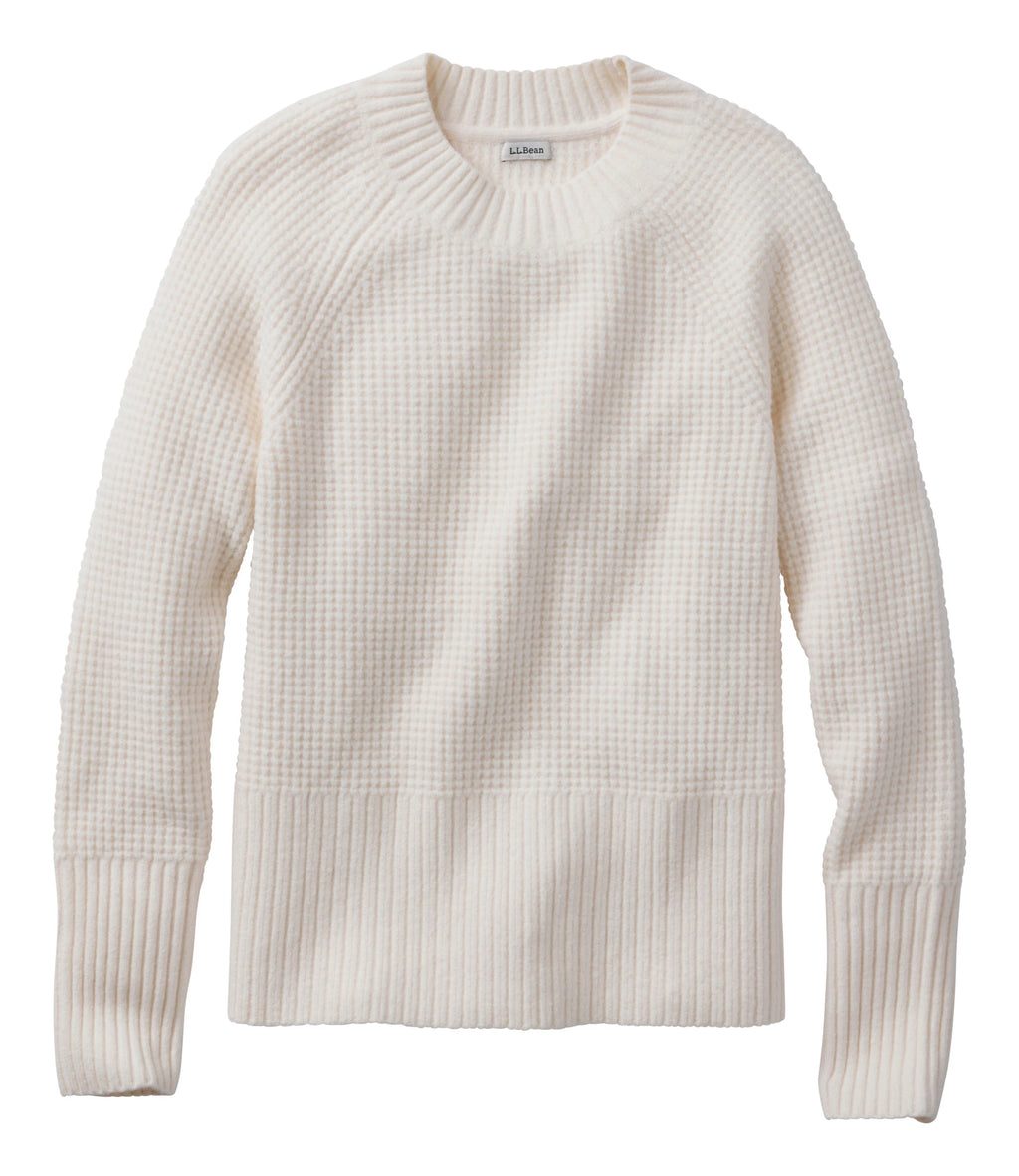 Women's Waffle Crewneck Sweater - Rustic Red