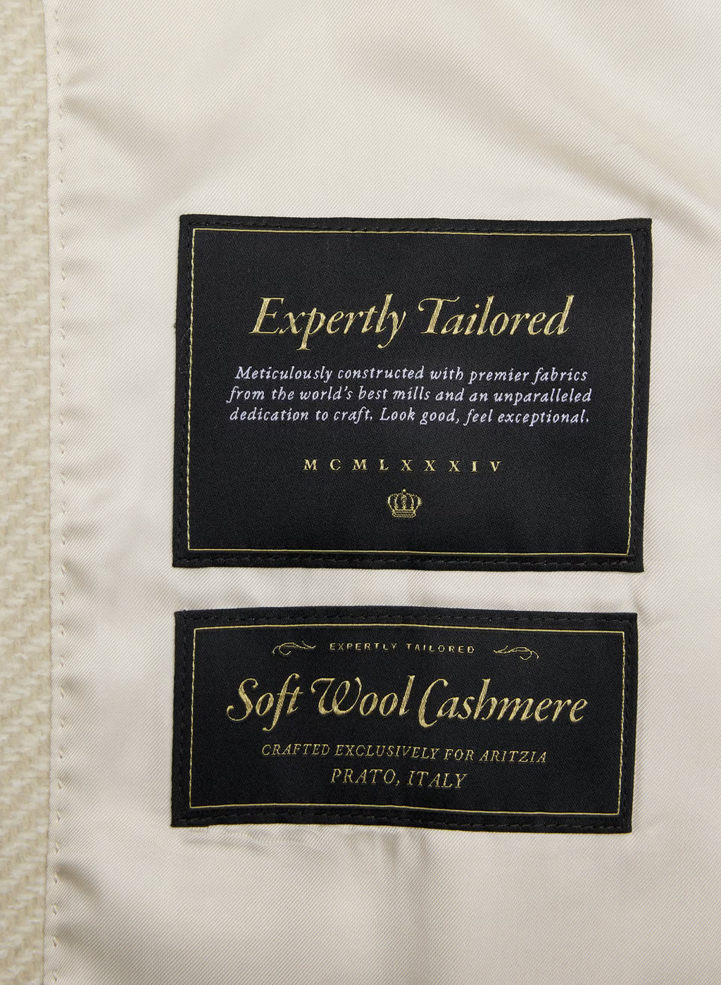 Double-Breasted Wool Cashmere Coat - Herringbone