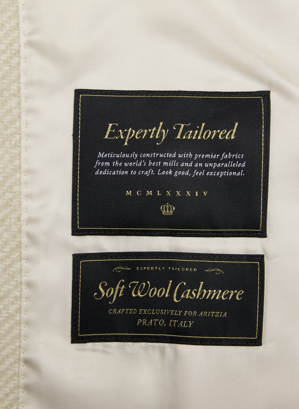 Double-Breasted Wool Cashmere Coat - Herringbone
