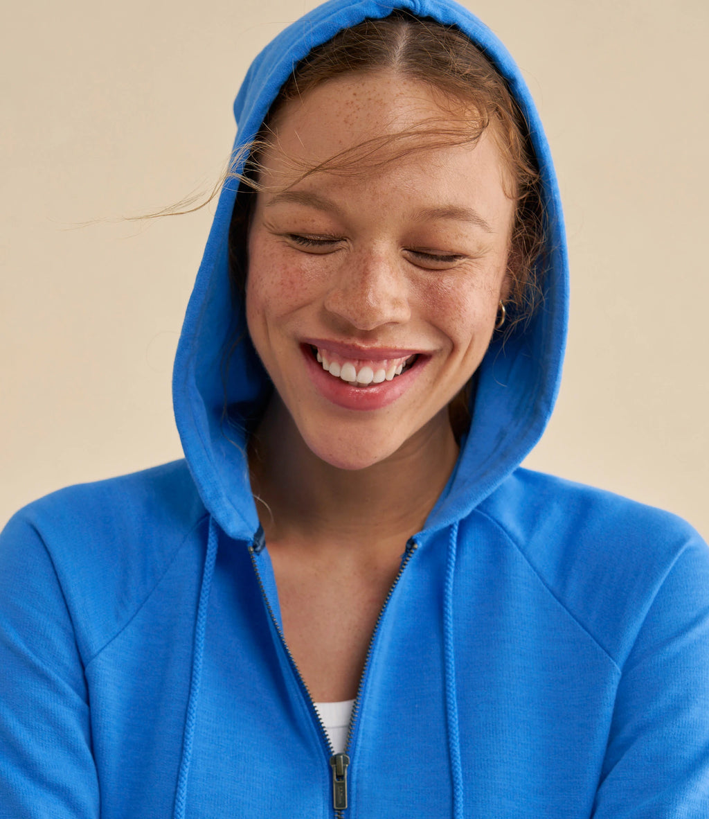 Women's French Terry Full-Zip Hoodie - White