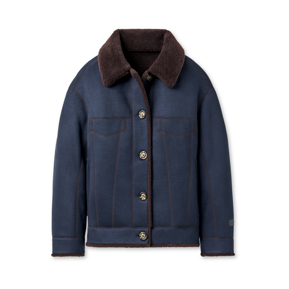 Women's Reversible Faux Suede Trucker Jacket