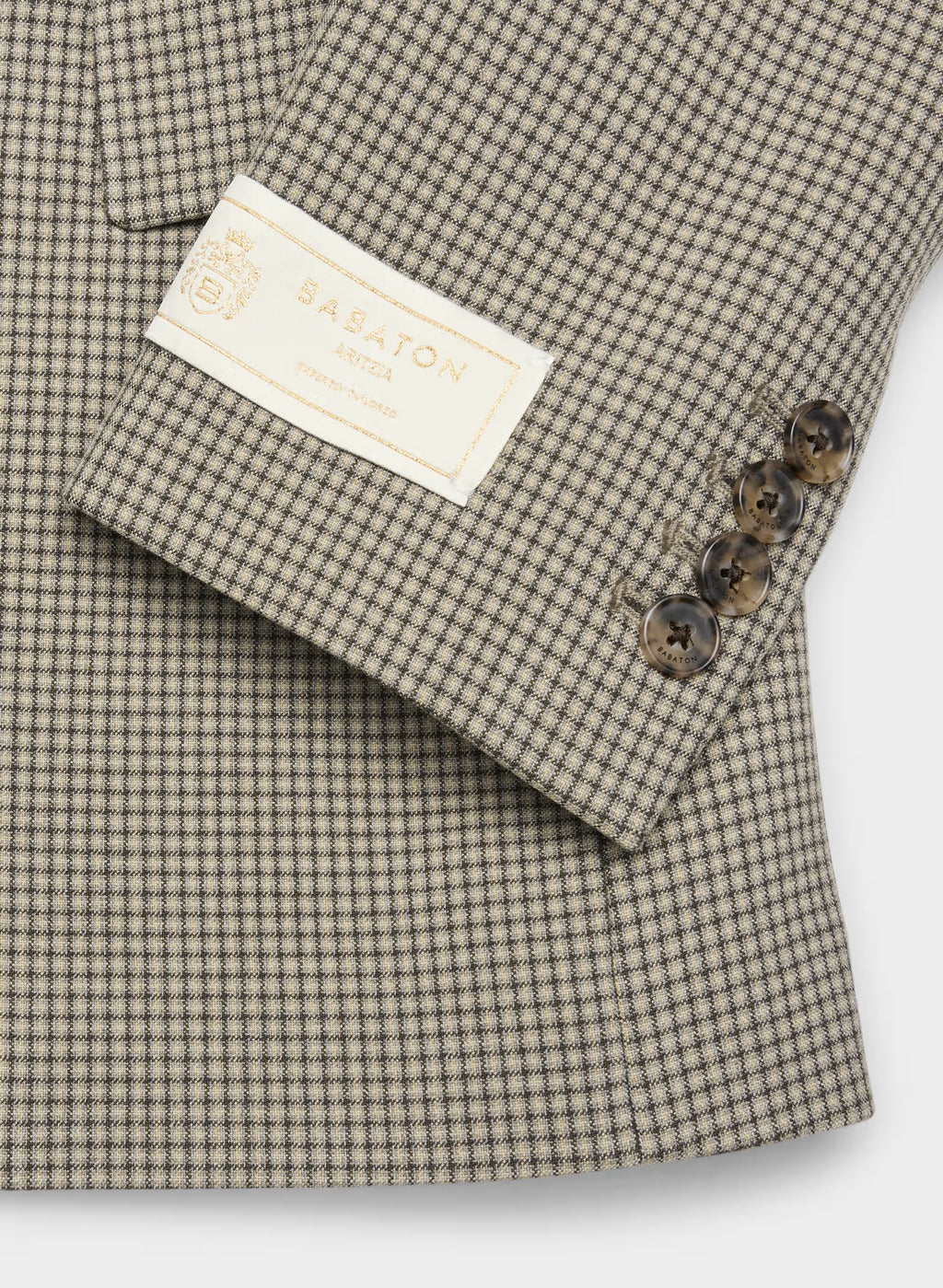 Single-Breasted Stretch Blazer - Brown Check