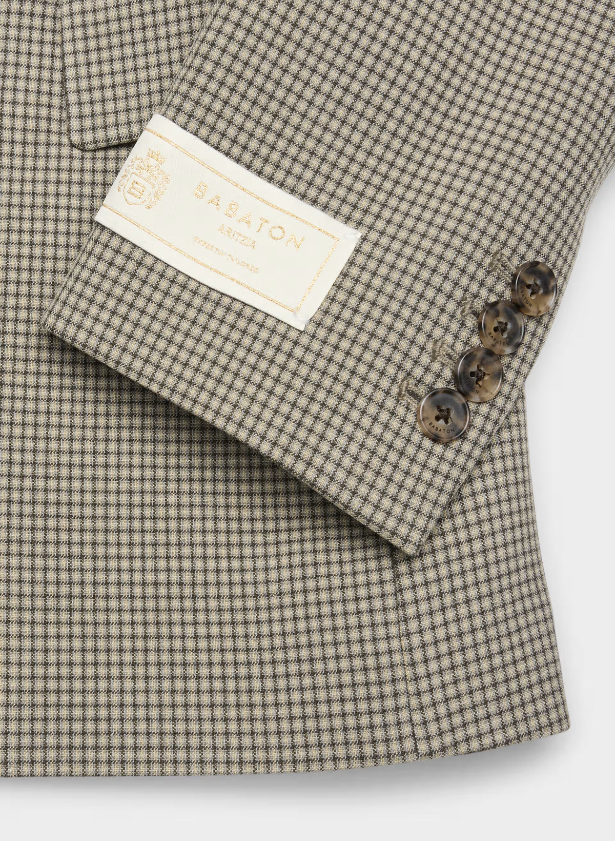 Single-Breasted Stretch Blazer - Brown Check