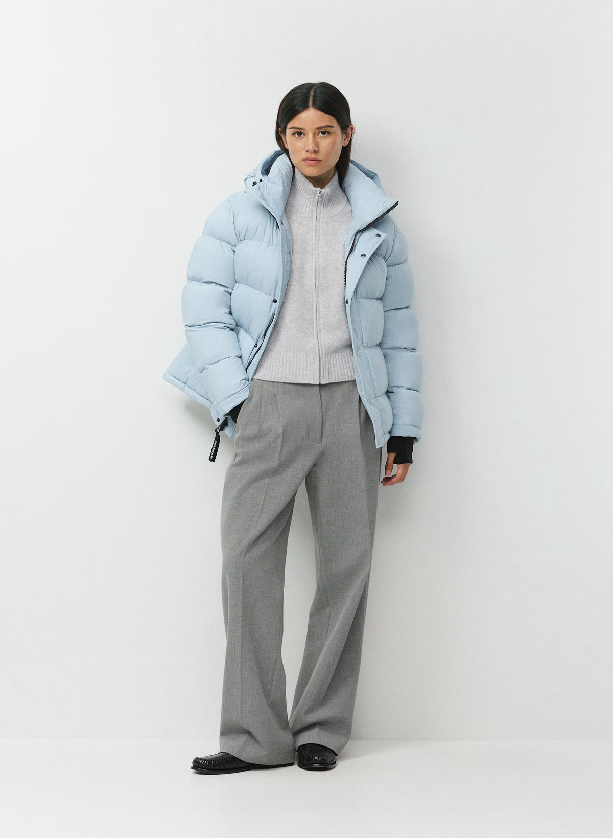 Long Down Puffer Jacket - Blue
