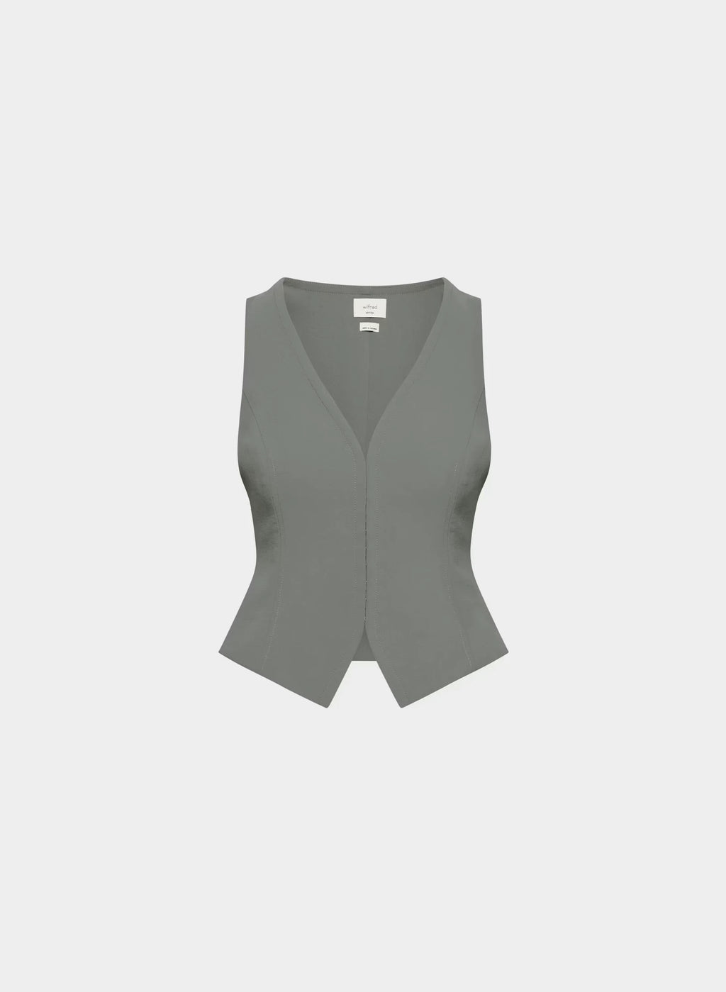 Lined Tailored Suit Vest - Olive