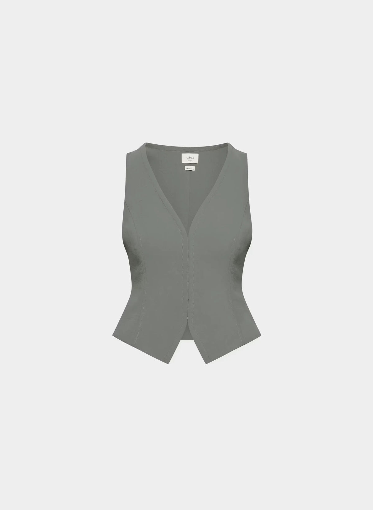 Lined Tailored Suit Vest - Olive