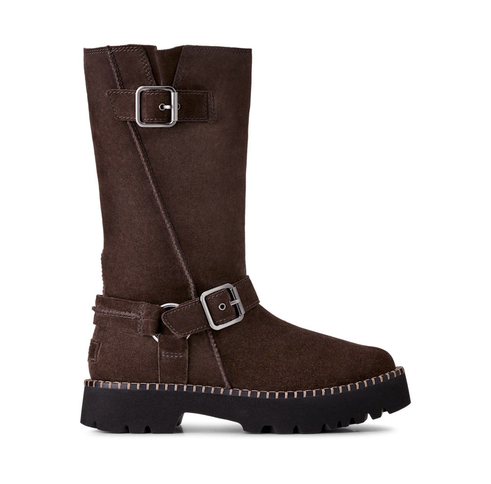 Women's Suede Buckle Biker Boot