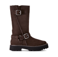 Women's Suede Buckle Biker Boot