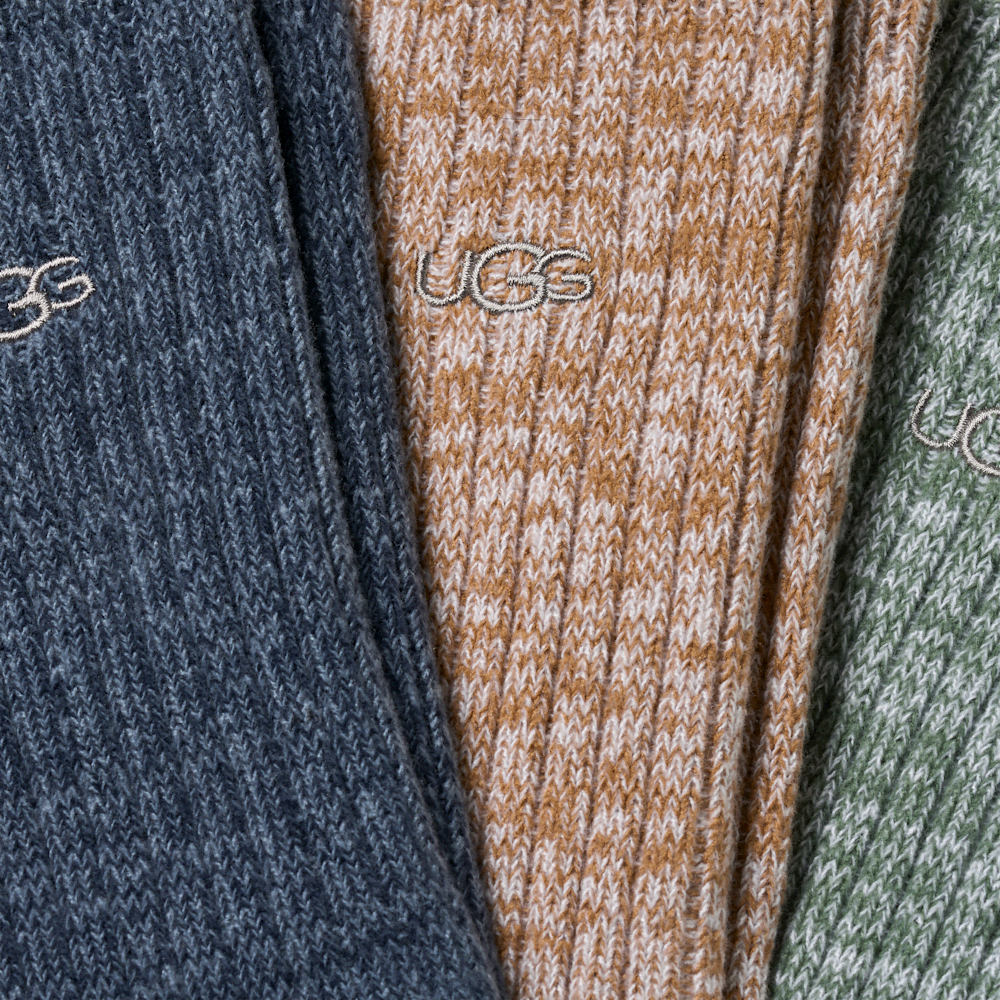 Men's Rib Knit Crew Socks - 3 Pack