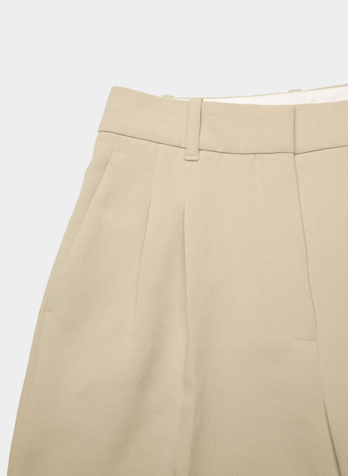 High-Rise Wide-Leg Crepe Trousers - Sand