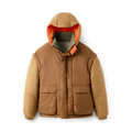 Convertible Reversible Puffer Coat - Brown Green