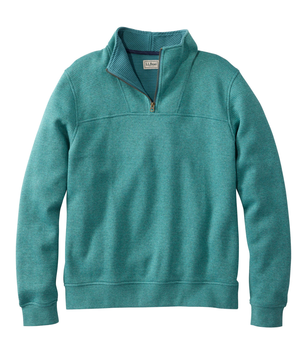 Men's Waffle Knit Quarter-Zip Sweatshirt - Blue