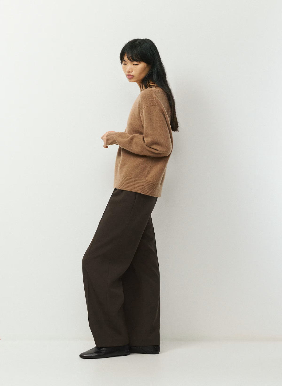 Cashmere Boatneck Sweater - Heather Gray